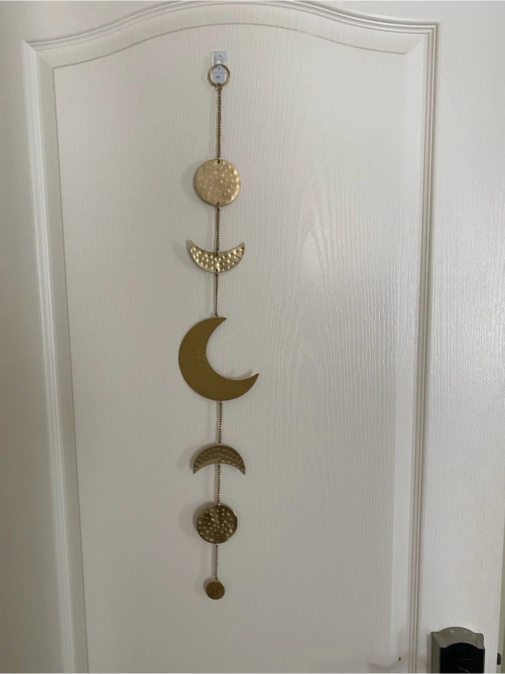 Gold Hammered Metal Moon Phase Wall Hanging - Decorative Home Wall Decor